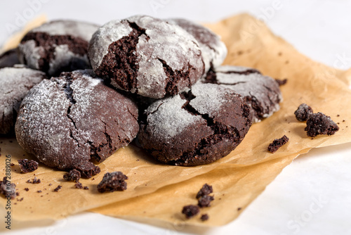 Marble cookies. Appetizing homemade cookies with chocolate