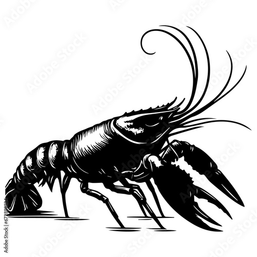 Yabby vector silhouette illustration black color