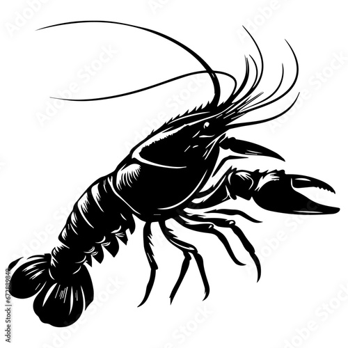 Yabby vector silhouette illustration black color