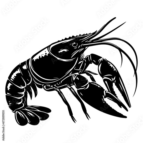 Yabby vector silhouette illustration black color