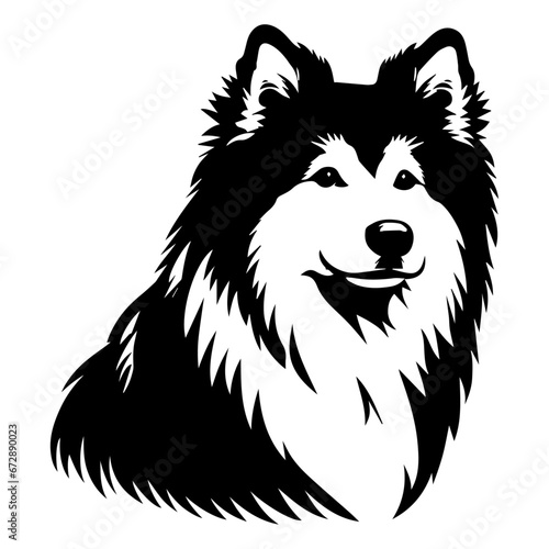 Yakutian Laika vector silhouette illustration black color