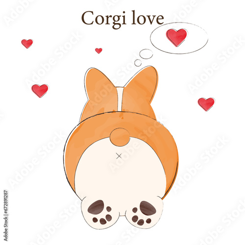 Corgi love card