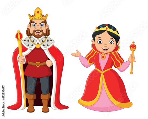Cute Cartoon King and Queen