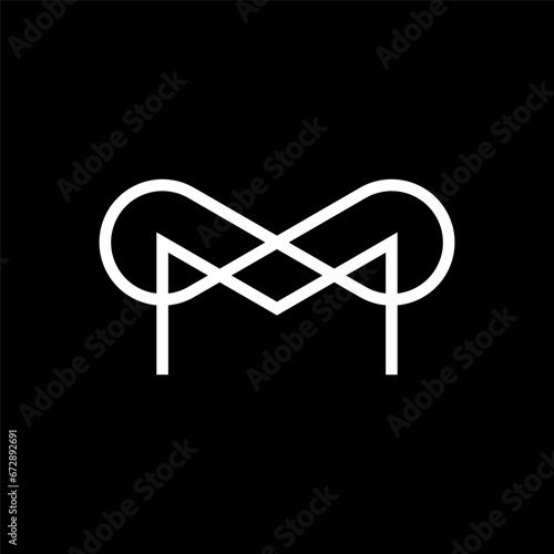 Letter m infinity minimalist logo design