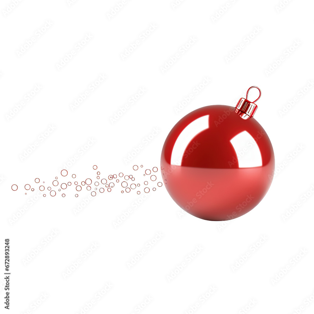Obraz premium Red Christmas Ball Decoration: Isolated PNG on Transparent or White Background