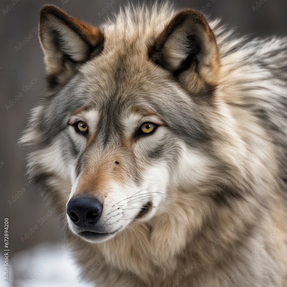 Majestatyczny wilk - samiec alfa - obrazy, fototapety, plakaty 