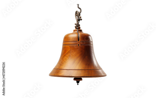 Vintage Wooden Ship Bell on isolated background