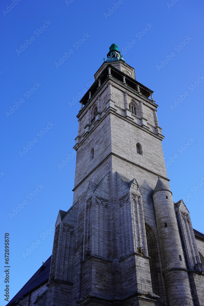 View of the market church of Saint Bonifaci in Bad Langensalza in Thuringia
