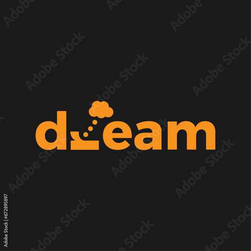 dream negative space logo. Vector Illustration