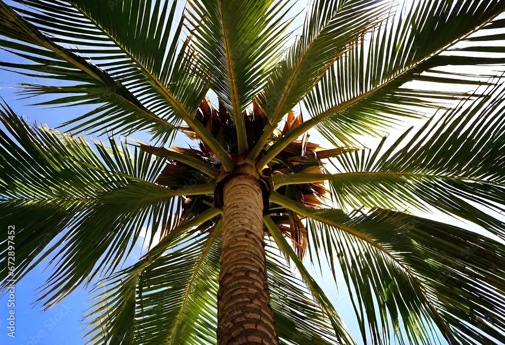 Fototapeta premium palm tree in minimal style under the sky