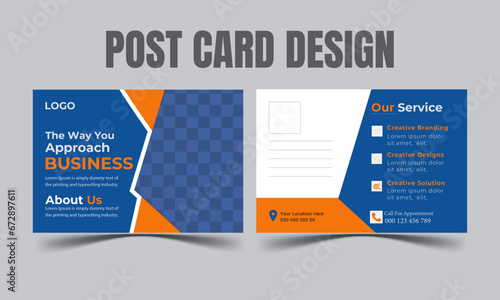 Corporate and modern postcard design template