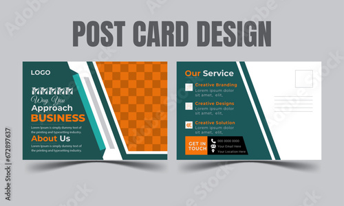 Corporate and modern postcard design template