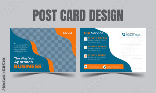 Corporate and modern postcard design template