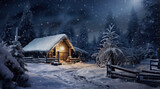 Winter scene, christmas background, generative ai
