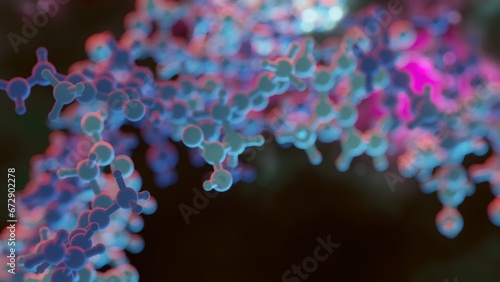 Abstract Molecular Structure. Macro photo bokeh science illustration.