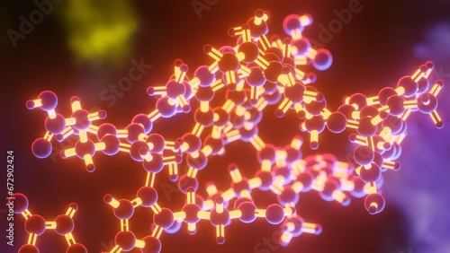 Abstract Molecular Structure. Macro photo bokeh science illustration.