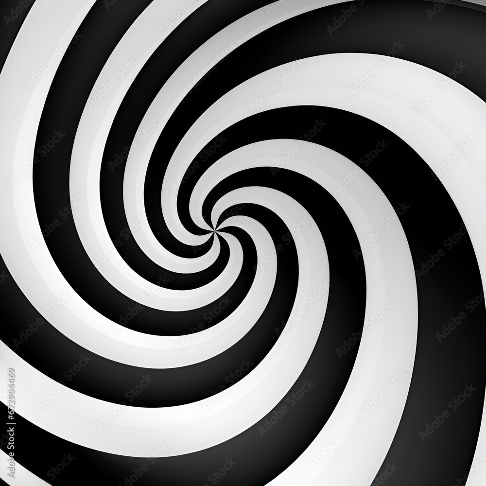 Naklejka premium Abstract spiral black and white stripes
