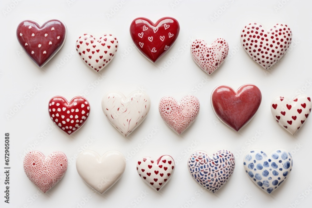Hearts of different sizes on white background Hearts of different sizes on white background