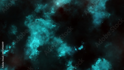 Space scene. Dark blue nebula with stars in cosmos. 3D rendering