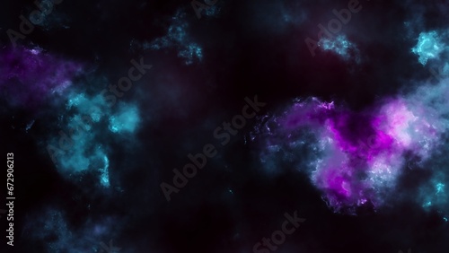 bright purple nebula and the glitter of stars.