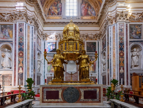 Ciborium in Santa Maria Maggiore basilica, Rome, Italy photo