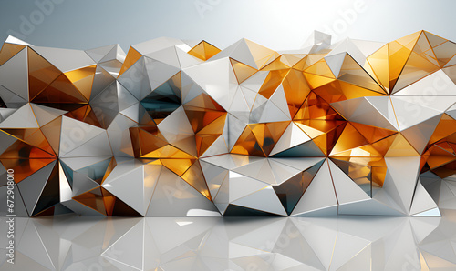 Abstract minimalist wallpaper for desktop with geometrical figures - Generative AI