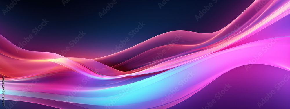 Neon chrome waves in a fluid abstract blend. Neon chrome waves in a fluid abstract blend.