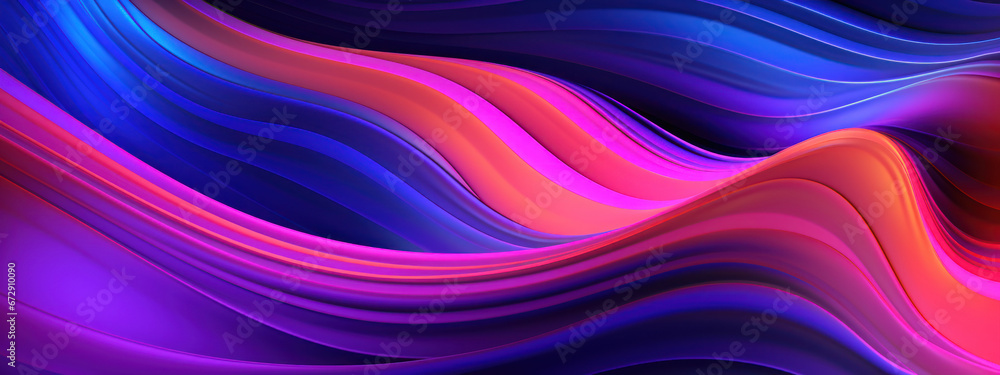 Neon chrome waves in a fluid abstract blend. Neon chrome waves in a fluid abstract blend.