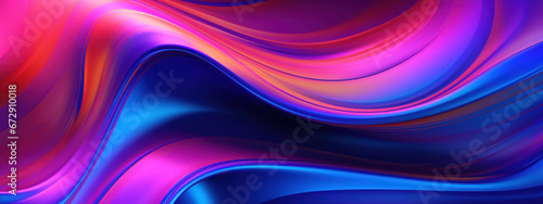 Neon chrome waves in a fluid abstract blend.