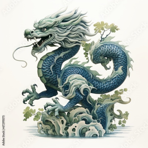 chinese new year. Dragon statue. Coloured dragon © Natalja
