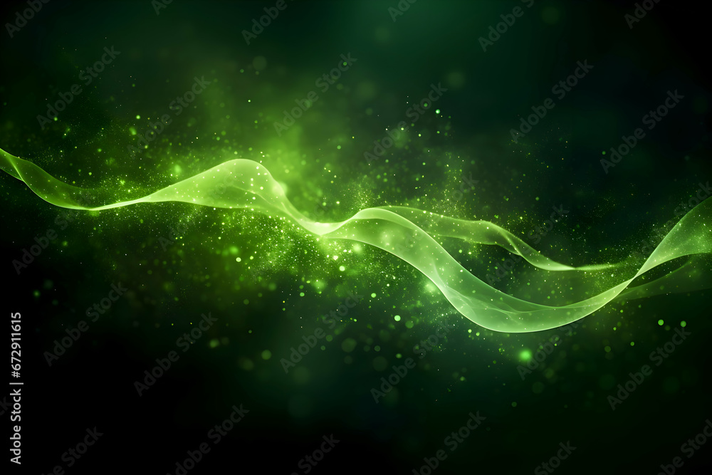 Digital green and yellow particles wave and light abstract background. High-resolution Digital green and yellow particles wave and light abstract background. High-resolution