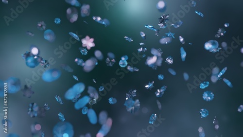 Snowflakes falling on blurred night background