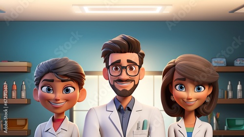 3D Doctor Avatars, Male and Female Hospital Smiling Staff Showcase Friendly Professional team. Medical Team Characters from Nurse to Cardiologist, pharmacist. Emergency help therapist
