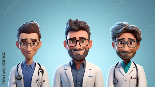 3D Doctor Avatars, Male and Female Hospital Smiling Staff Showcase Friendly Professional team. Medical Team Characters from Nurse to Cardiologist, pharmacist. Emergency help therapist