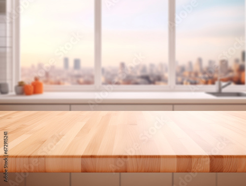 Empty desk to place kitchen products or food