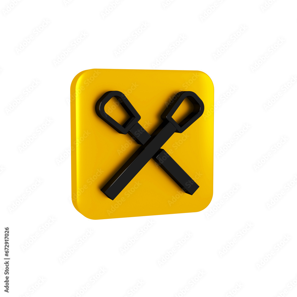 Black Burning match with fire icon isolated on transparent background. Match with fire. Matches sign. Yellow square button. Black Burning match with fire icon isolated on transparent background. Match with fire. Matches sign. Yellow square button.