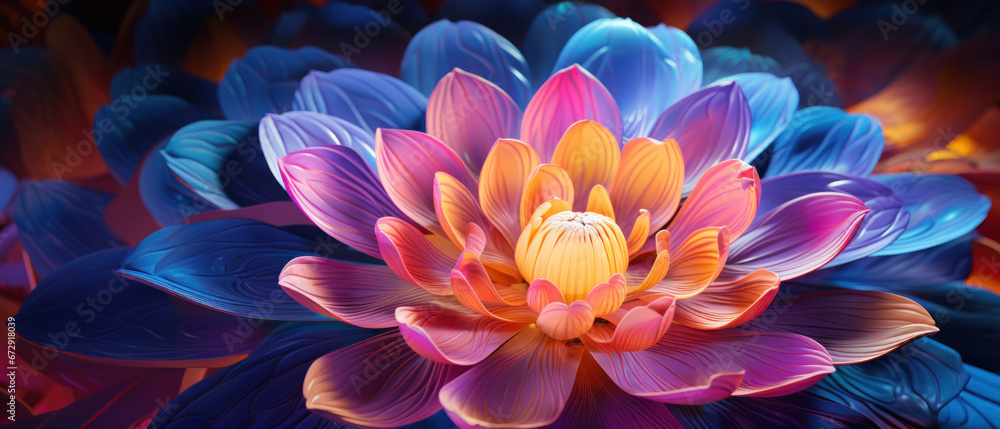 Close-up futuristic neon flower design with a vibrant. Close-up futuristic neon flower design with a vibrant.