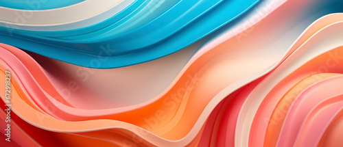 Abstract wave in vibrant colors floating in space.