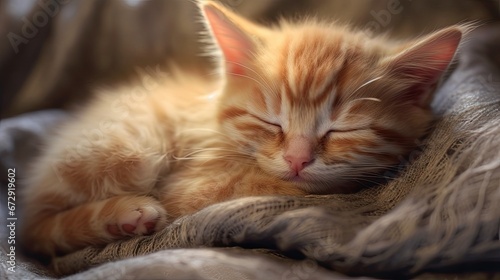 adorable sleeping kitten © neirfy