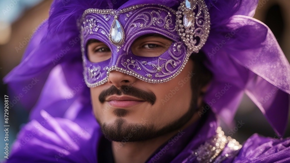 Anime inspired cartoon, anime vivid colorful violet mask Anime inspired cartoon, anime vivid colorful violet mask
