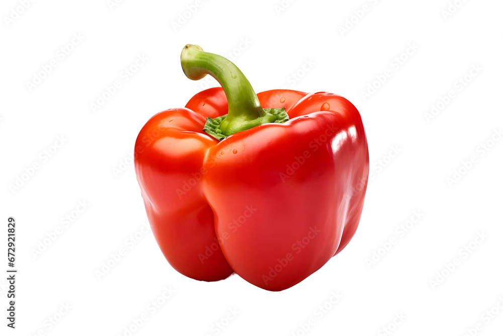 Red bell pepper isolated on a transparent and white background Red bell pepper isolated on a transparent and white background