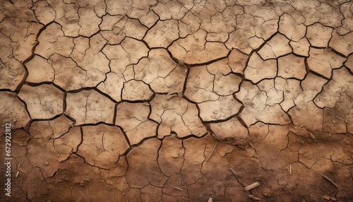 dry soil cracks, showcasing lack of water and the effect of global warming on earth photo