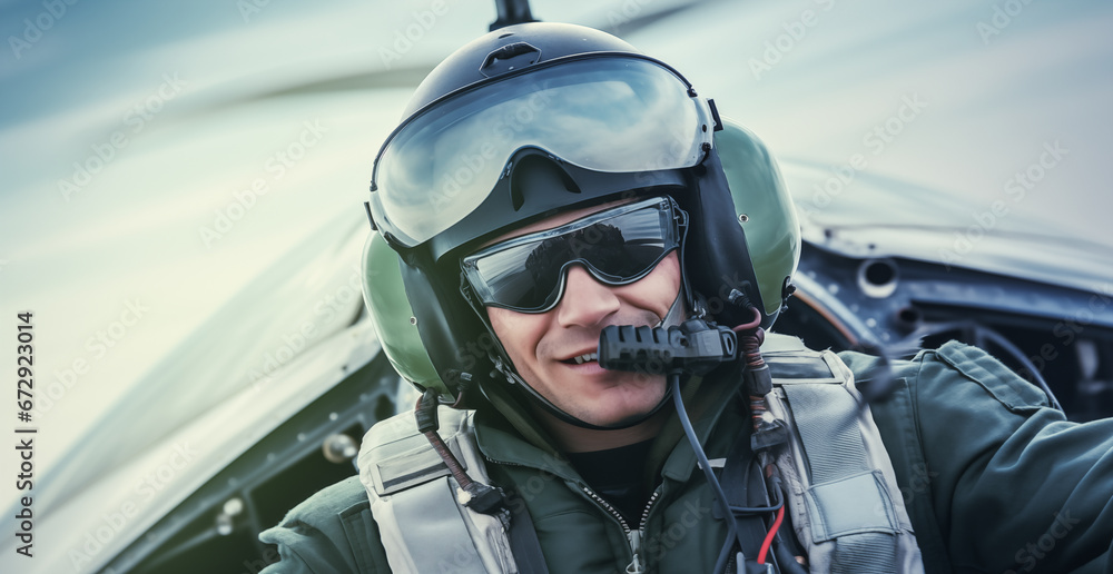 Fighter pilot cockpit view. Fighter Pilot in flight wearing flying ...