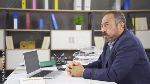 Bored businessman, indecisive.