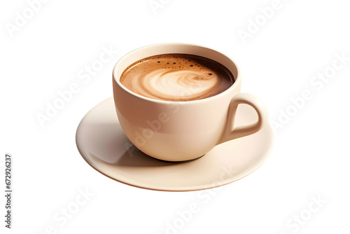 Cup of coffee isolated on a transparent and white background
