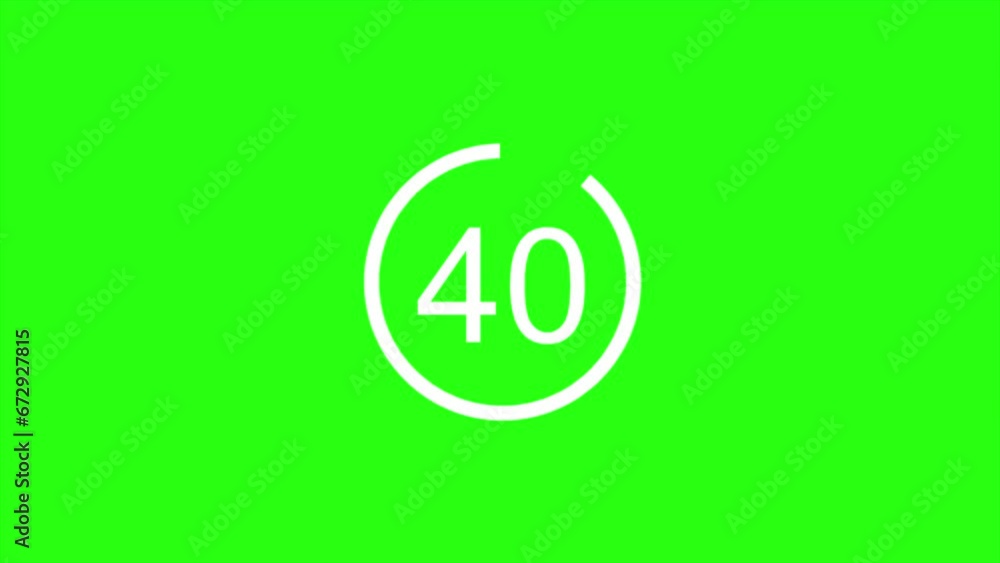 Vidéo Stock 45 second timer animation, Countdown green screen