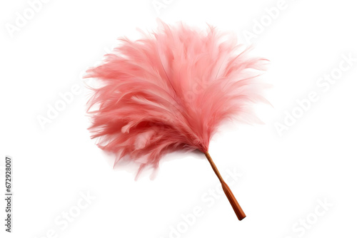Pink feather duster isolated on a transparent background photo