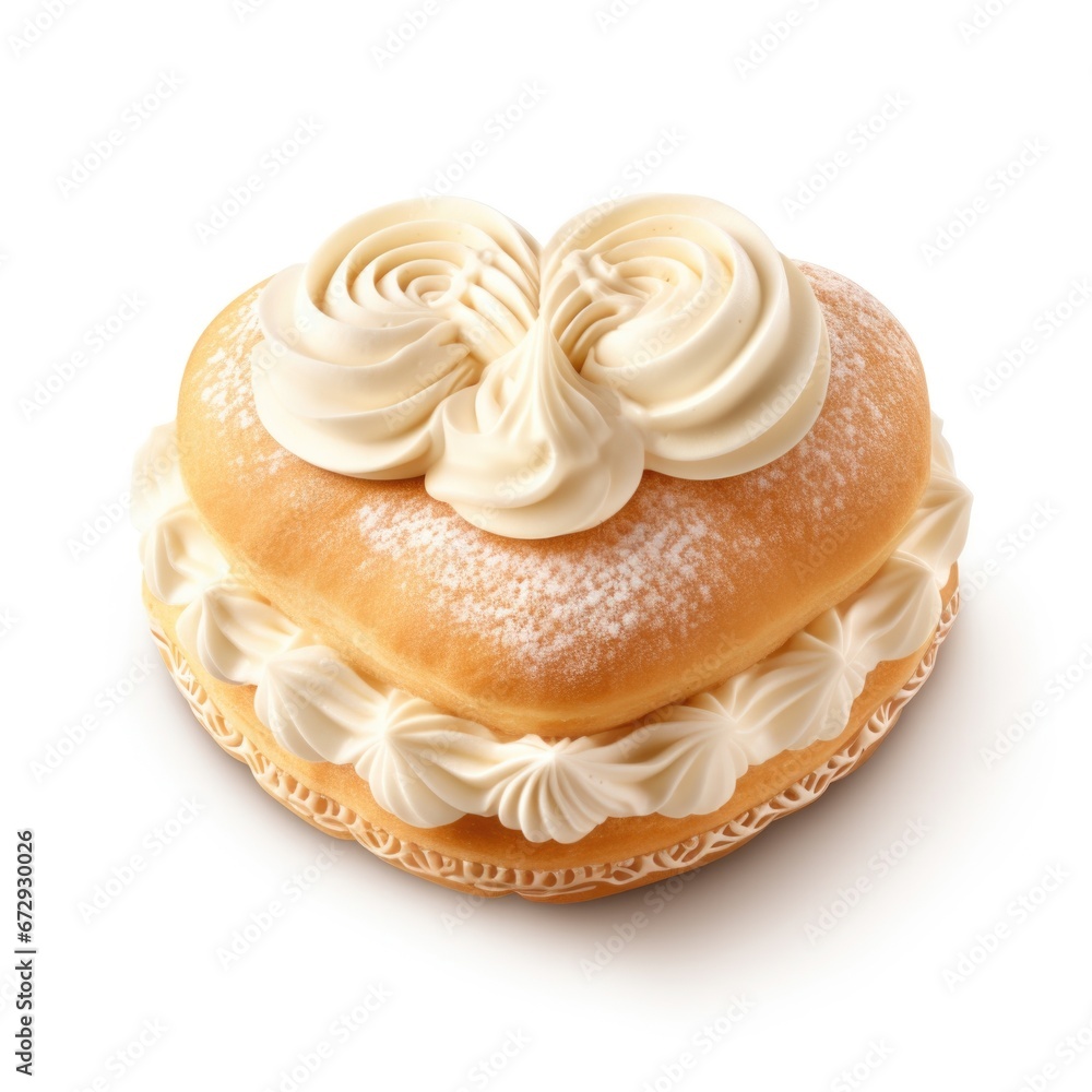 A close up of a pastry on a plate. Clipart on white background. A close up of a pastry on a plate. Clipart on white background.