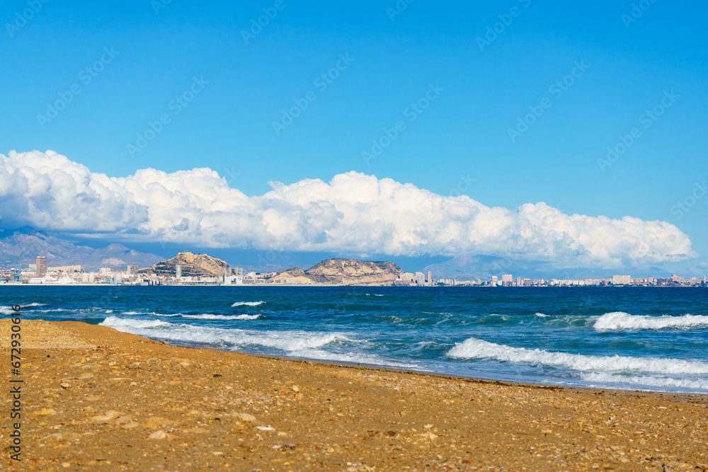 Coastal landscape with Alicante city, Spain
