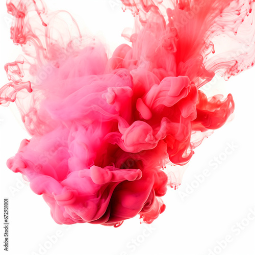 Colorful Pink Red smoke paint explosion splash
